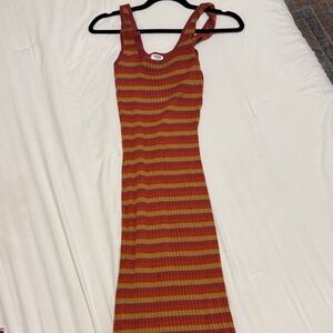 Cotton On Striped Midi Dress in Red and Yellow